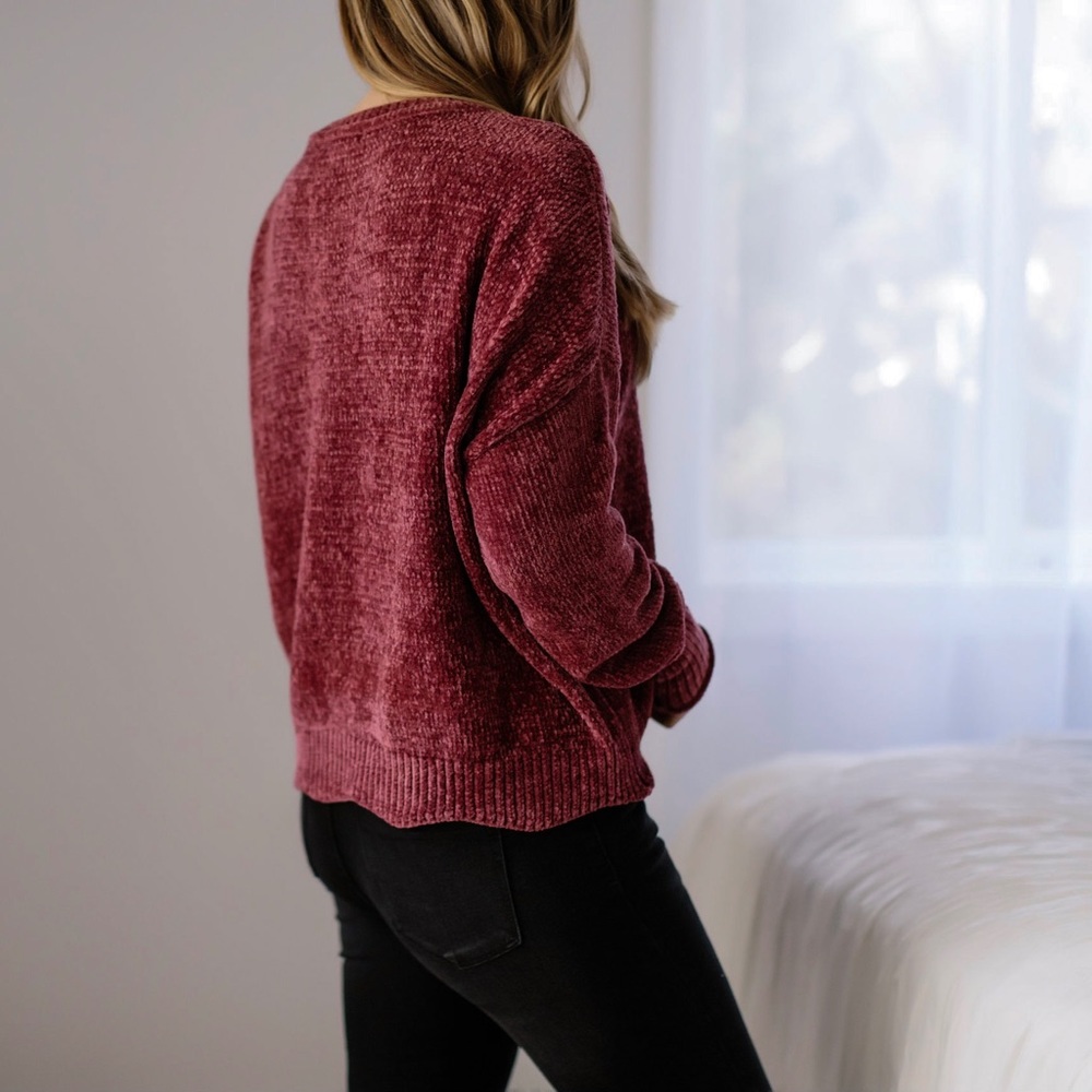 Rose Soft Chenille Sweater *Last 1* - Picture 4 of 5