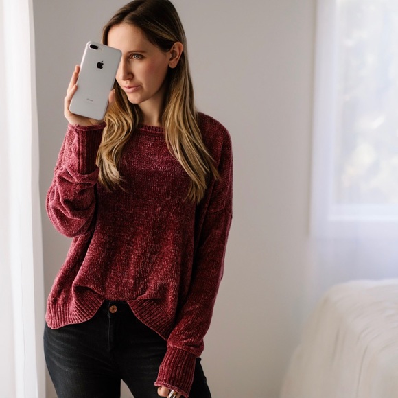 Rose Soft Chenille Sweater *Last 1* - Picture 2 of 5