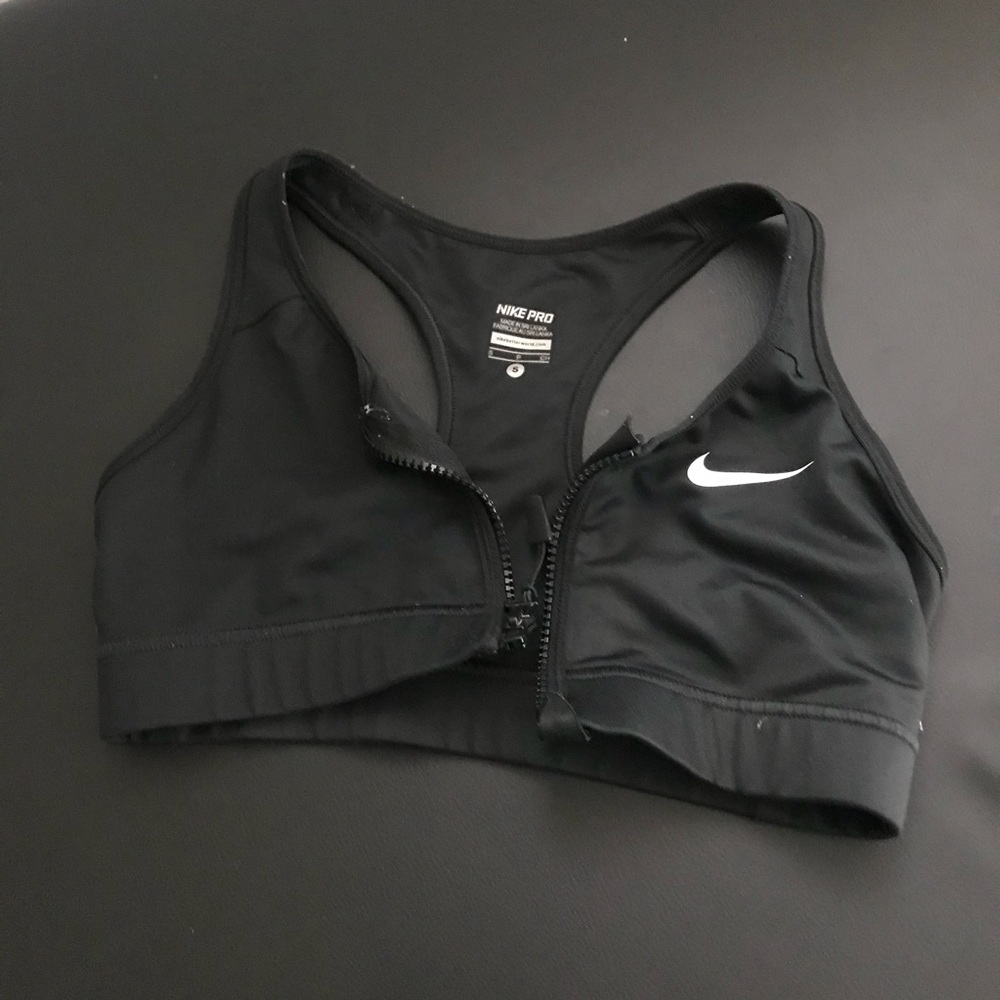 Nike zip up sports bra