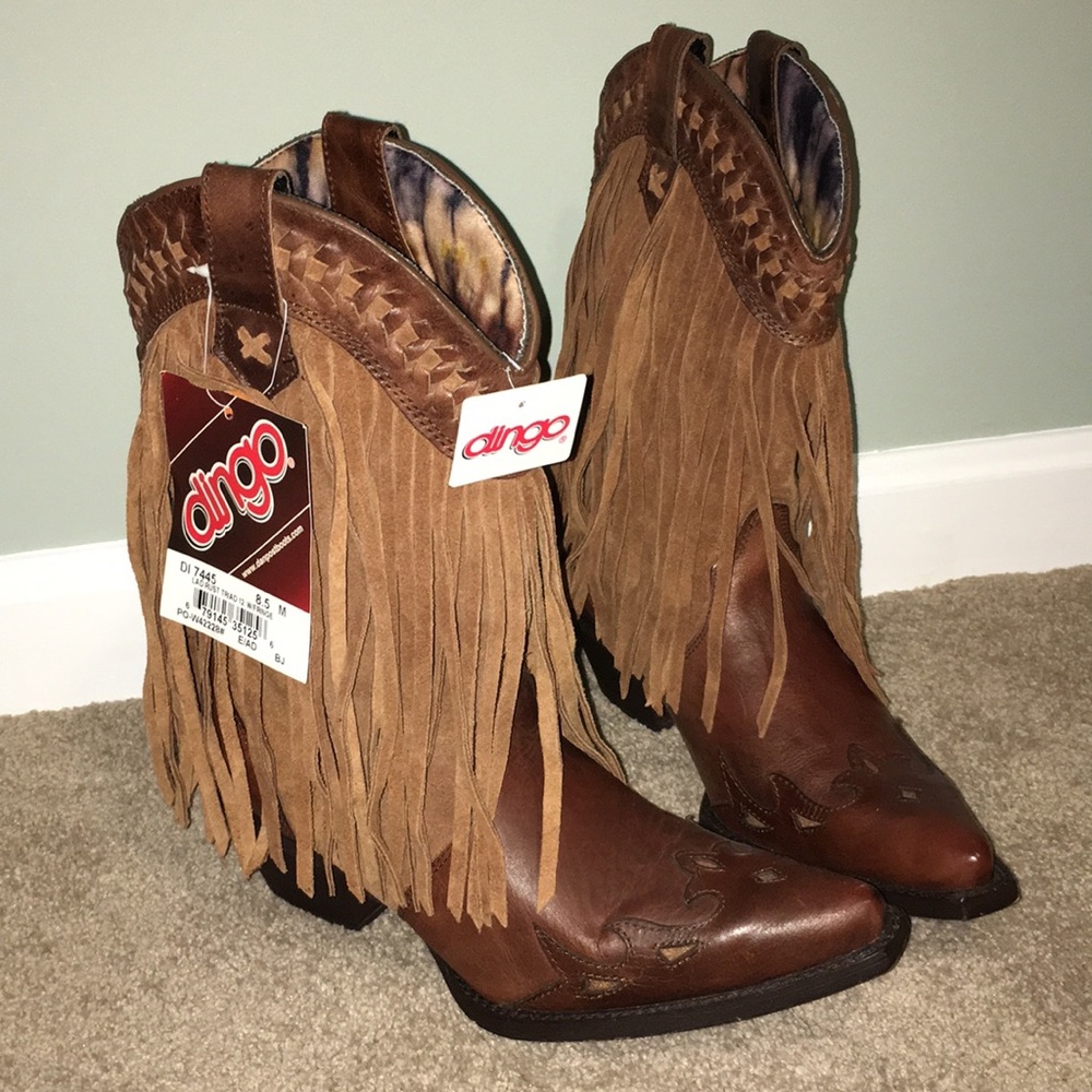 Leather Boots with Fringe