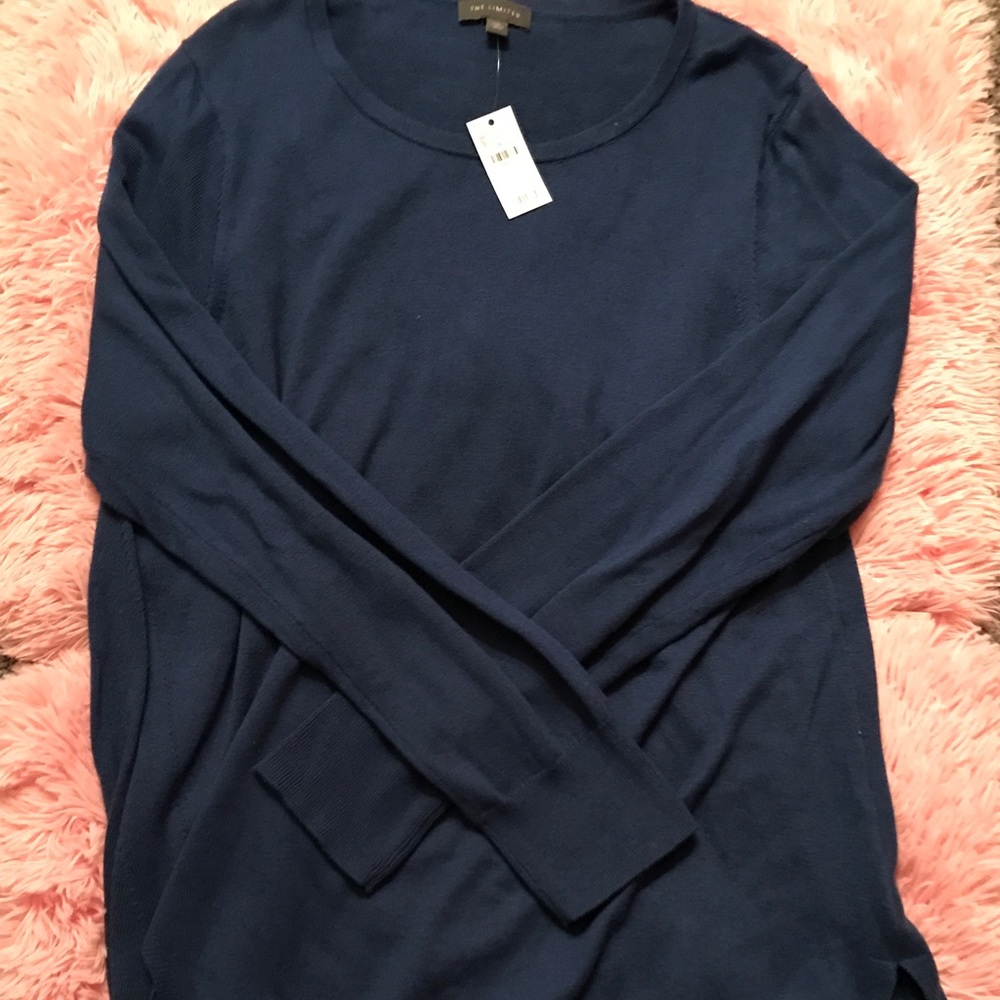 NWT The Limited Scoop Neck Knit Top with Slits