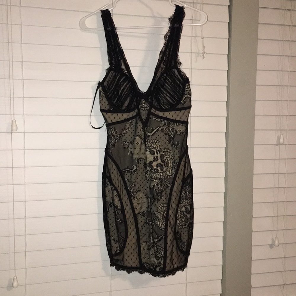 Black low cut Bebe dress