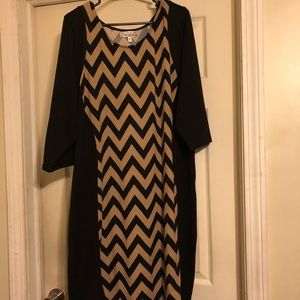 Black & tan plus size sweater dress (size 3x)