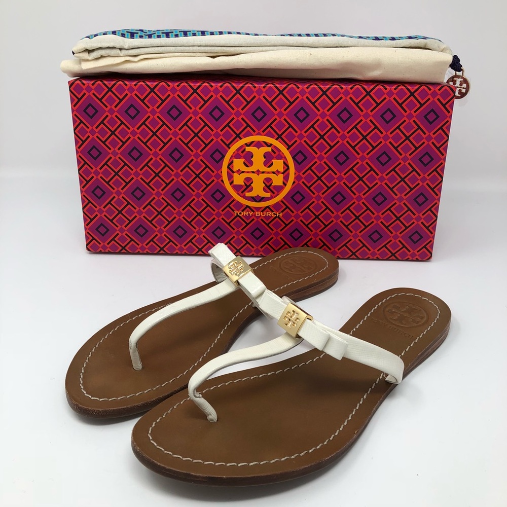 TORY BURCH LEIGHANNE BOW SANDAL SZ 6.5