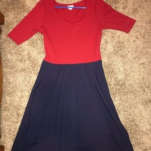 NWT Red &navy blue Lularoe Nicole L ~*FLASH SALE*~