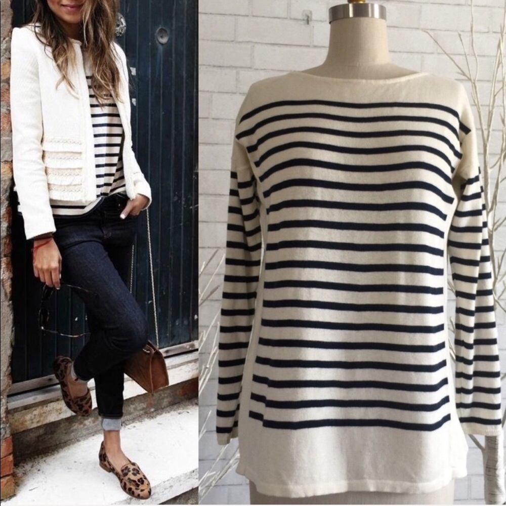 Chaps French Striped sweater size M