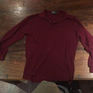 Medium Red Long Sleeve Polo Shirt