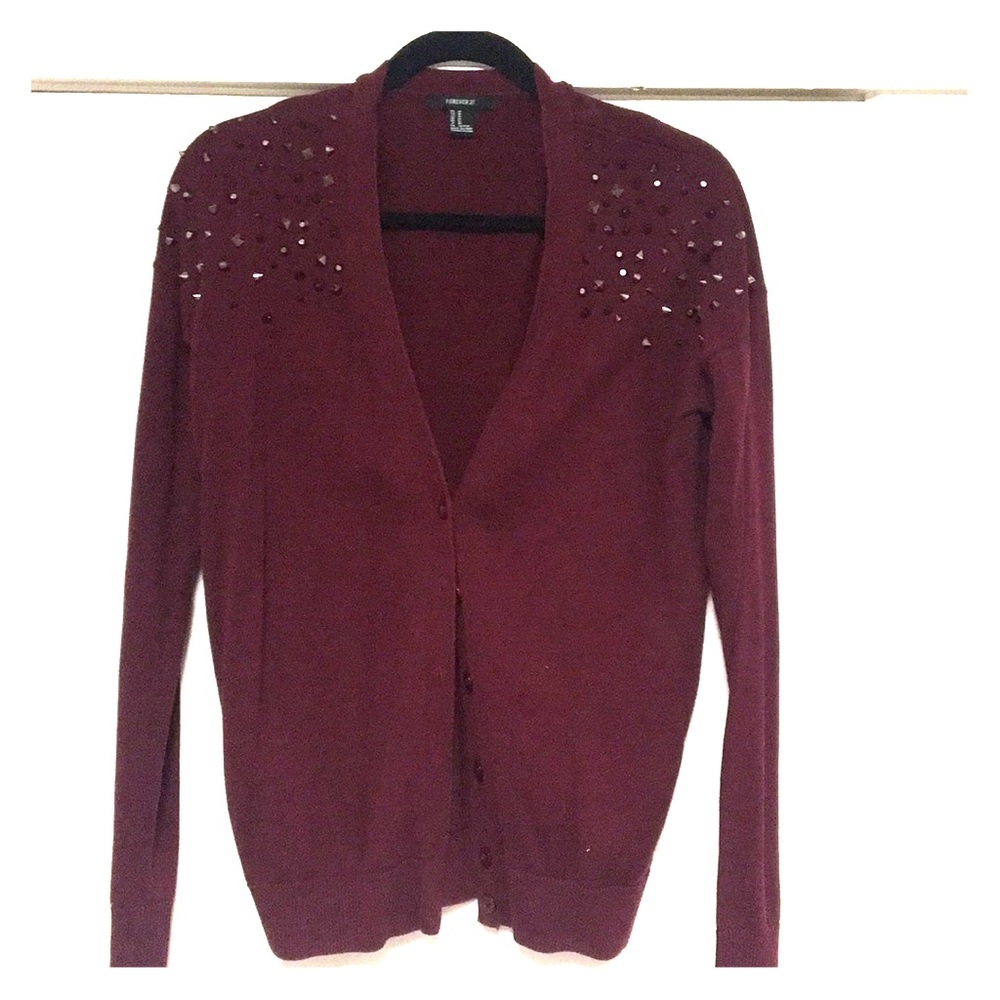 Forever 21 Dark red button down sweater