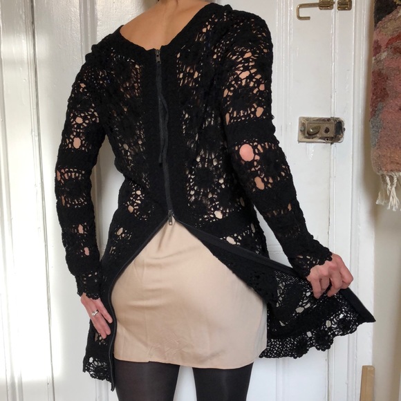 Skaist Taylor Black Knit Mini Dress over Silk Slip - Picture 8 of 11