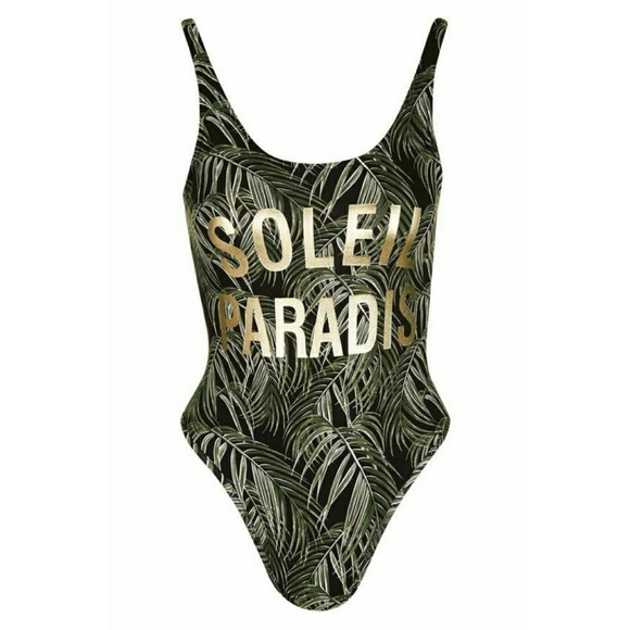 new Topshop Bodysuit 'Soleil Paradis' High Thigh - Picture 3 of 8