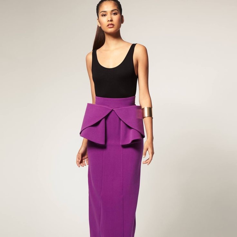 Aqua by Aqua Peplum Maxi Skirt - Size 6UK (XS/0)