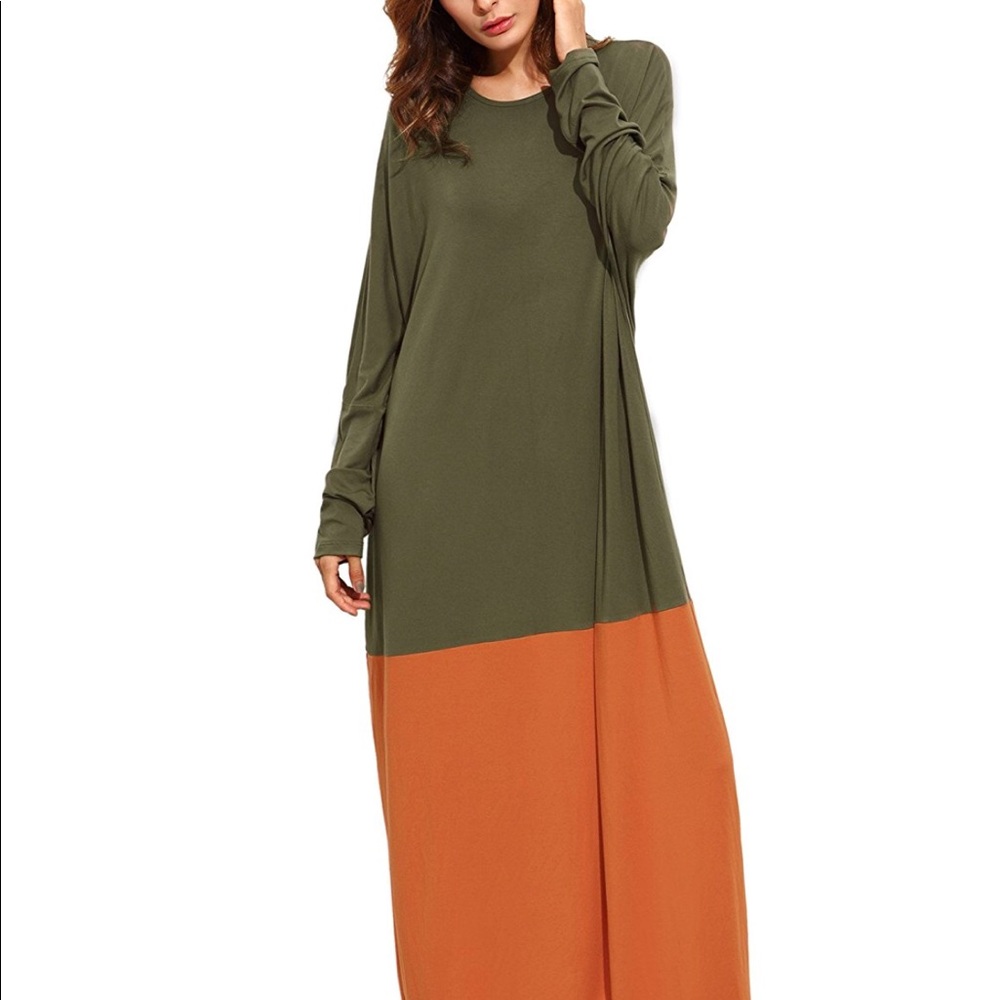 Orange and green Maxi dress