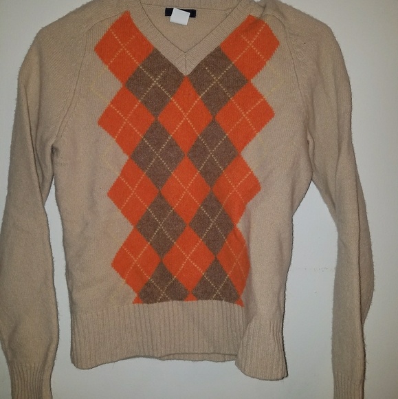 Size Extra Small Lambs Wool J Crew Argyle Sweater - Picture 1 of 2