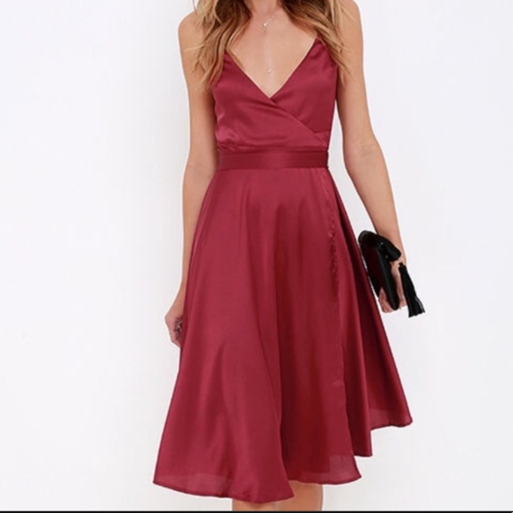 Lulu's silky red dress