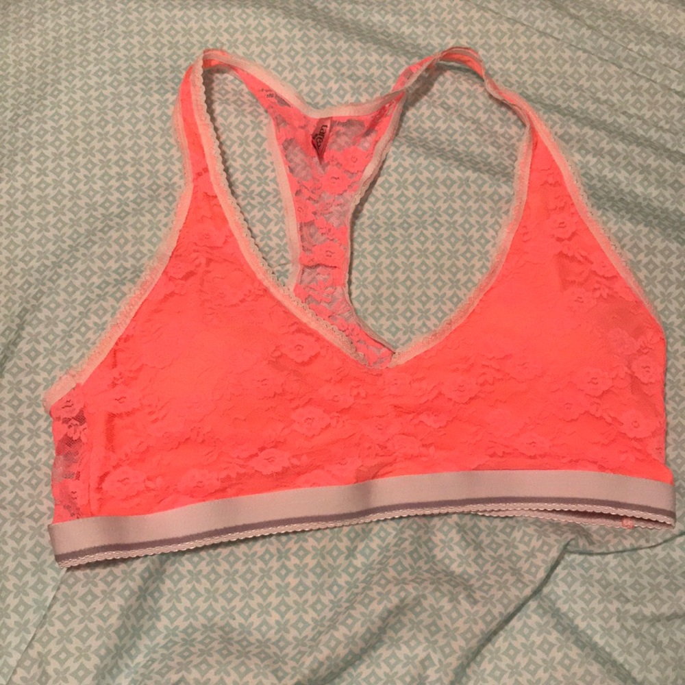 SOLD!!! Orange lace XL bralette.