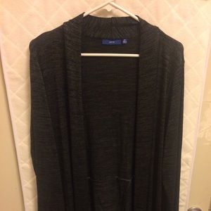Apt 9 gray/black flowy super soft long cardigan