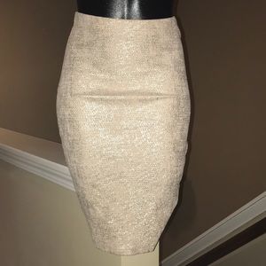 Cream & Gold Sparkly Skirt