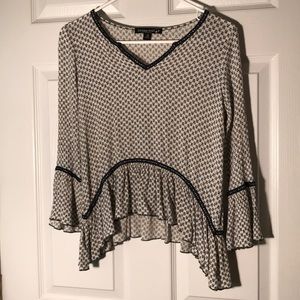 Blue and white blouse