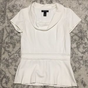 White House Black Market Peplum Top. Cream. Sz M