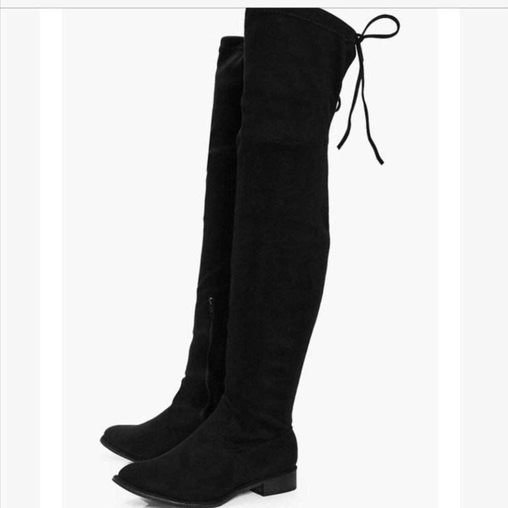 Over the knee high boots.