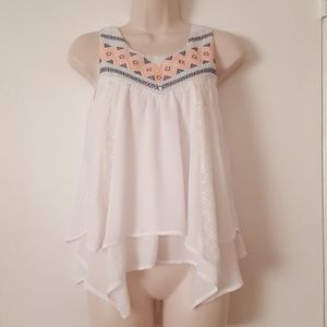 Boho Layered White Blouse