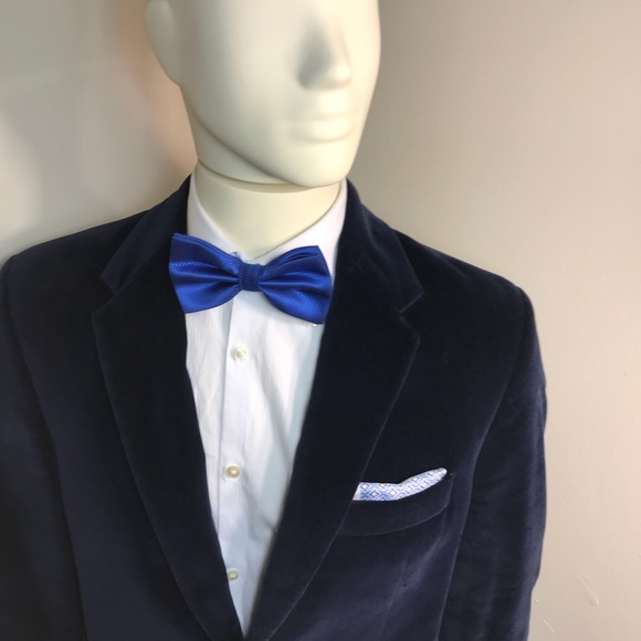 Navy blue velvet blazer