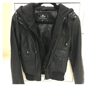 Foreign Exchange Faux cropped Leather jacket