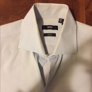 Hugo Boss Slim Fit Dress Shirt White/BabyBlue.
