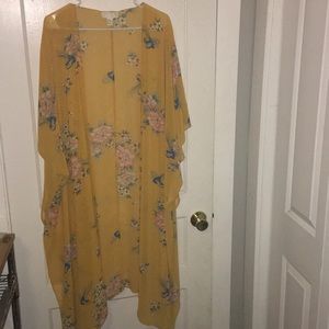 YELLOW FLORAL KIMONO