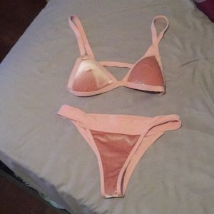 Adorable pink velvet bikini