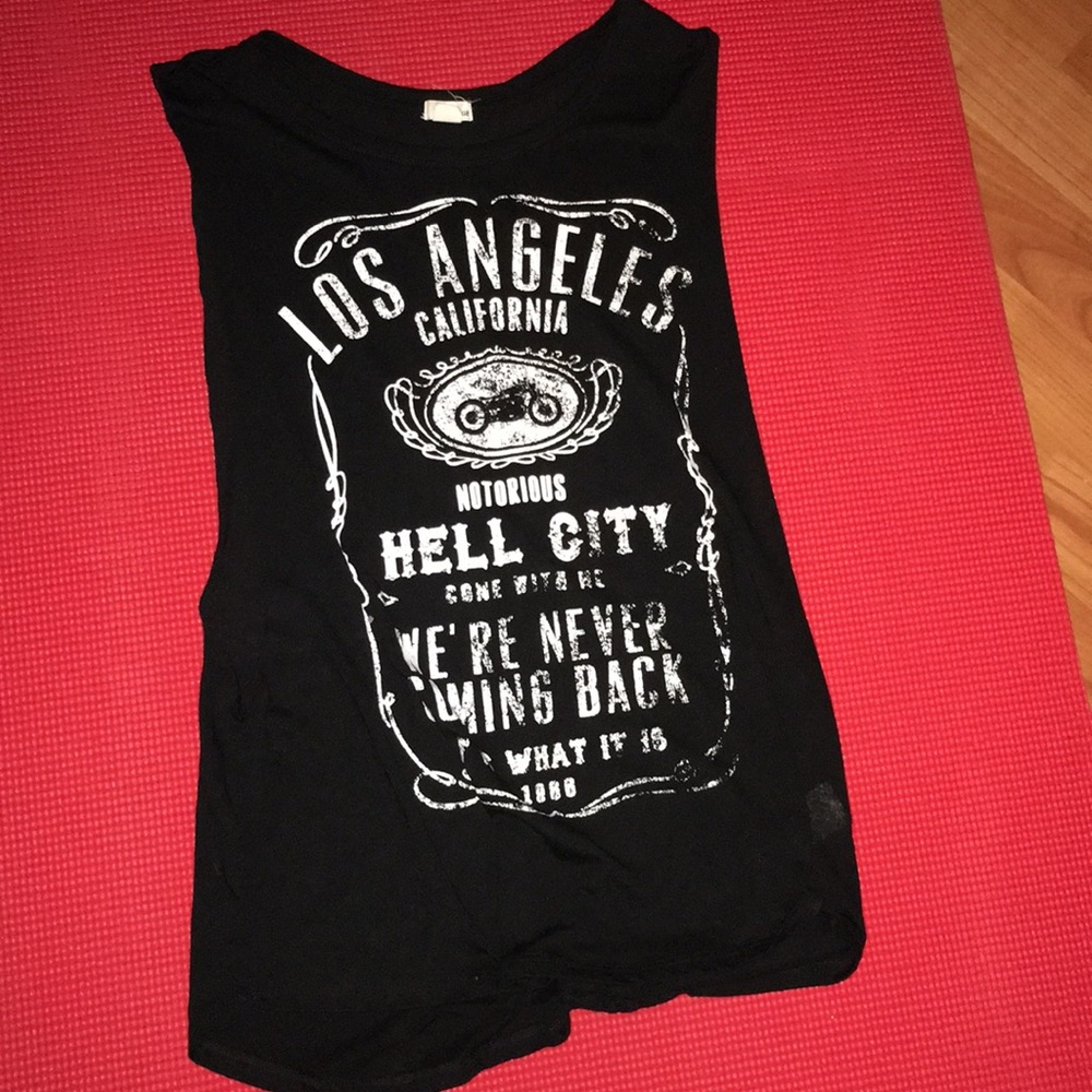 Black rocker muscle tank