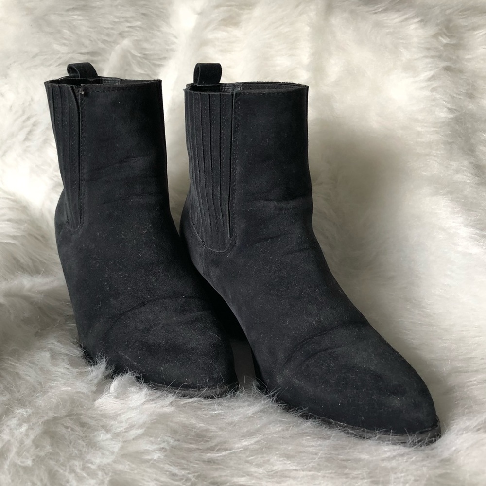 Black suede booties