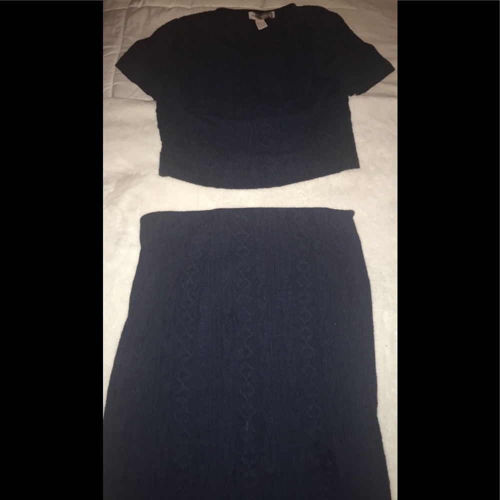 2 piece navy blue set