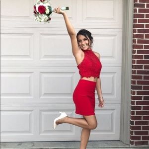 Gorgeous Red Two Piece Dress! Best Offer