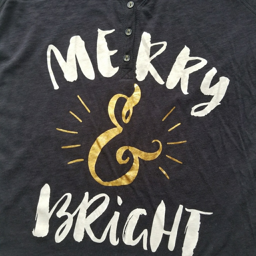 PJ Salvage Holiday Edition "Merry & Bright" Henley - Picture 4 of 8