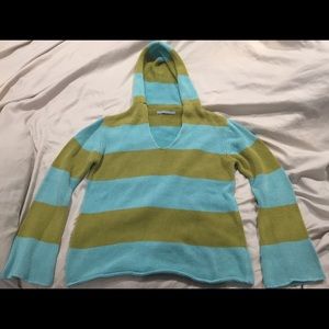 Lily McNeal Blue and green striped sweater