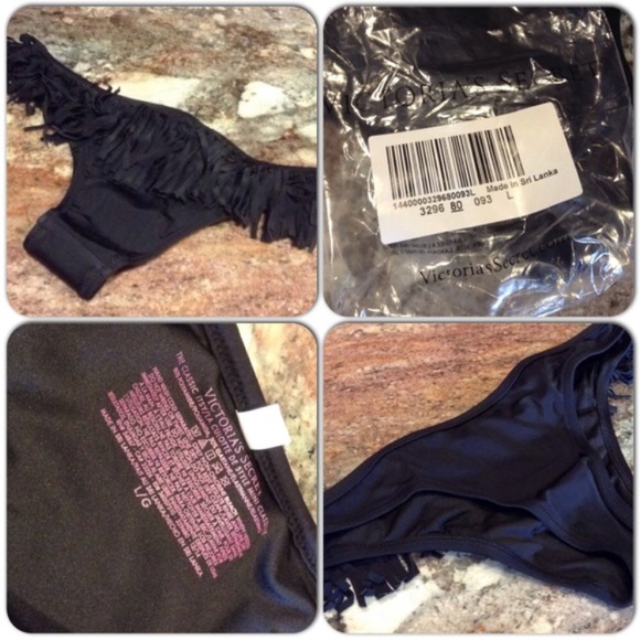 Victoria’s Secret (S) Black Fringed Bikini Bottoms - Picture 4 of 4