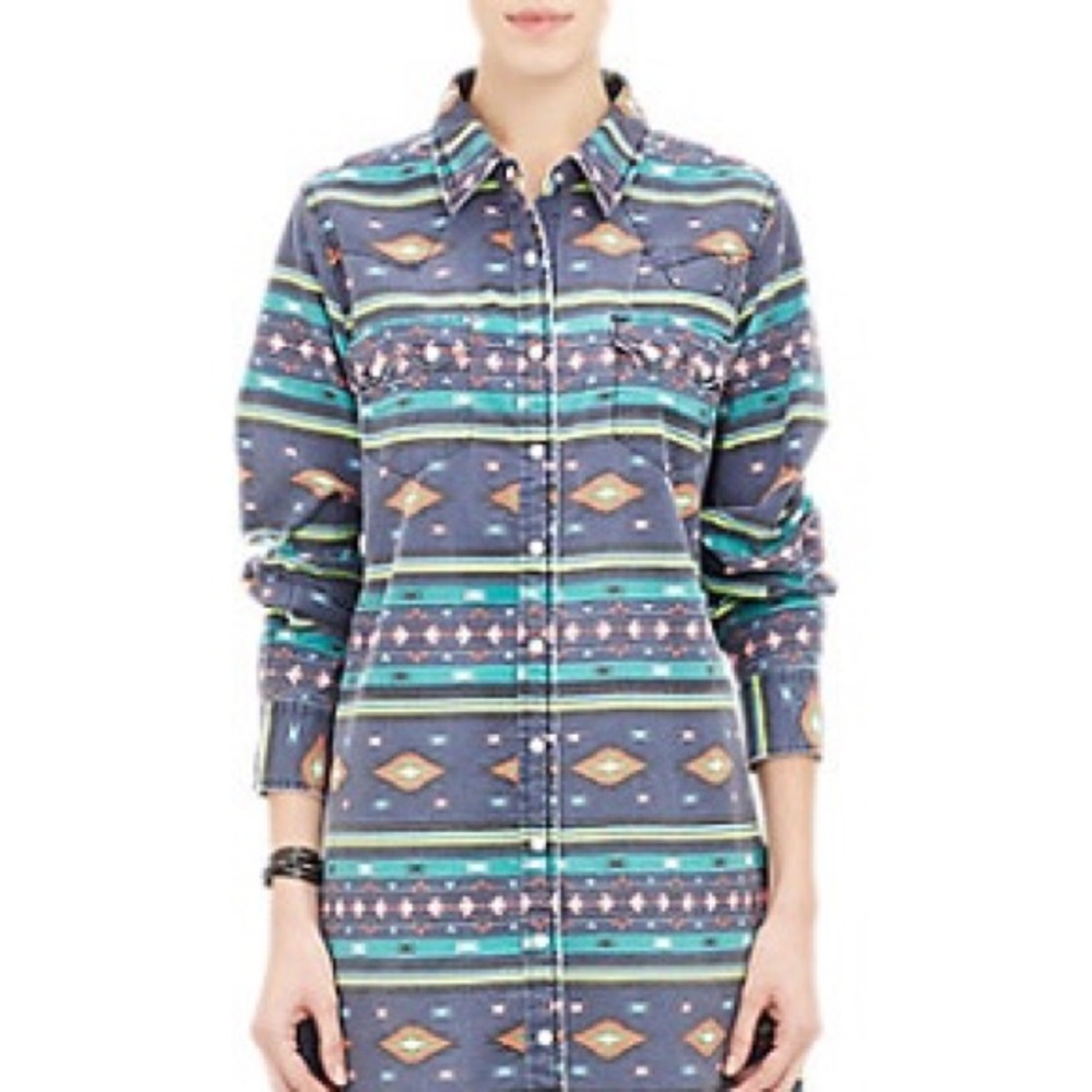 Chip Foster Shirtdress w Ikat Print Never Worn- XS