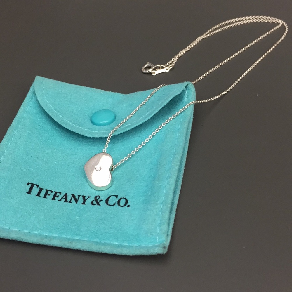 Tiffany & Co. silver heart necklace with diamond