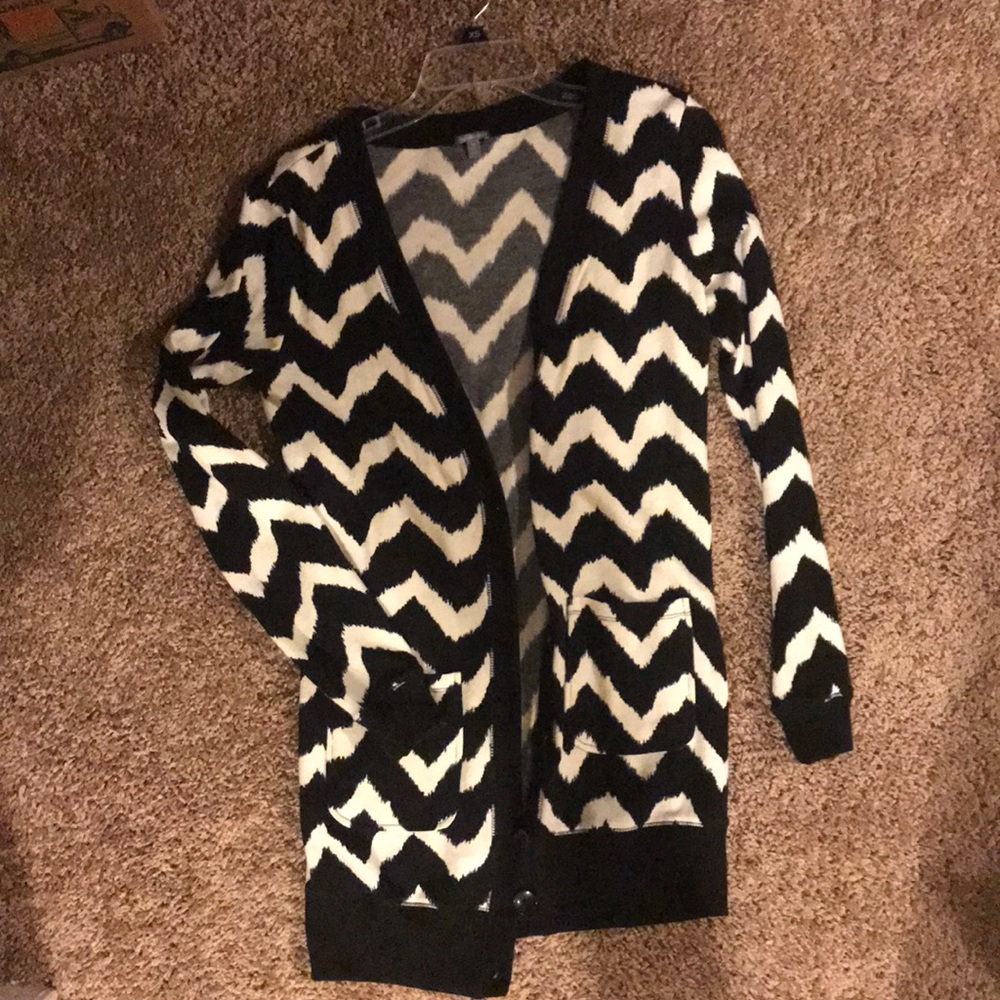 Printed button cardigan