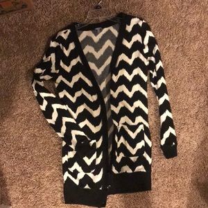 Printed button cardigan