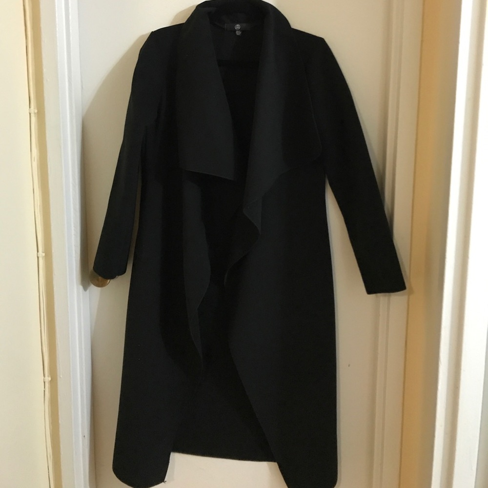 Missguided long duster ruffle-trim coat