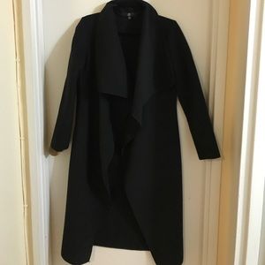 Missguided long duster ruffle-trim coat