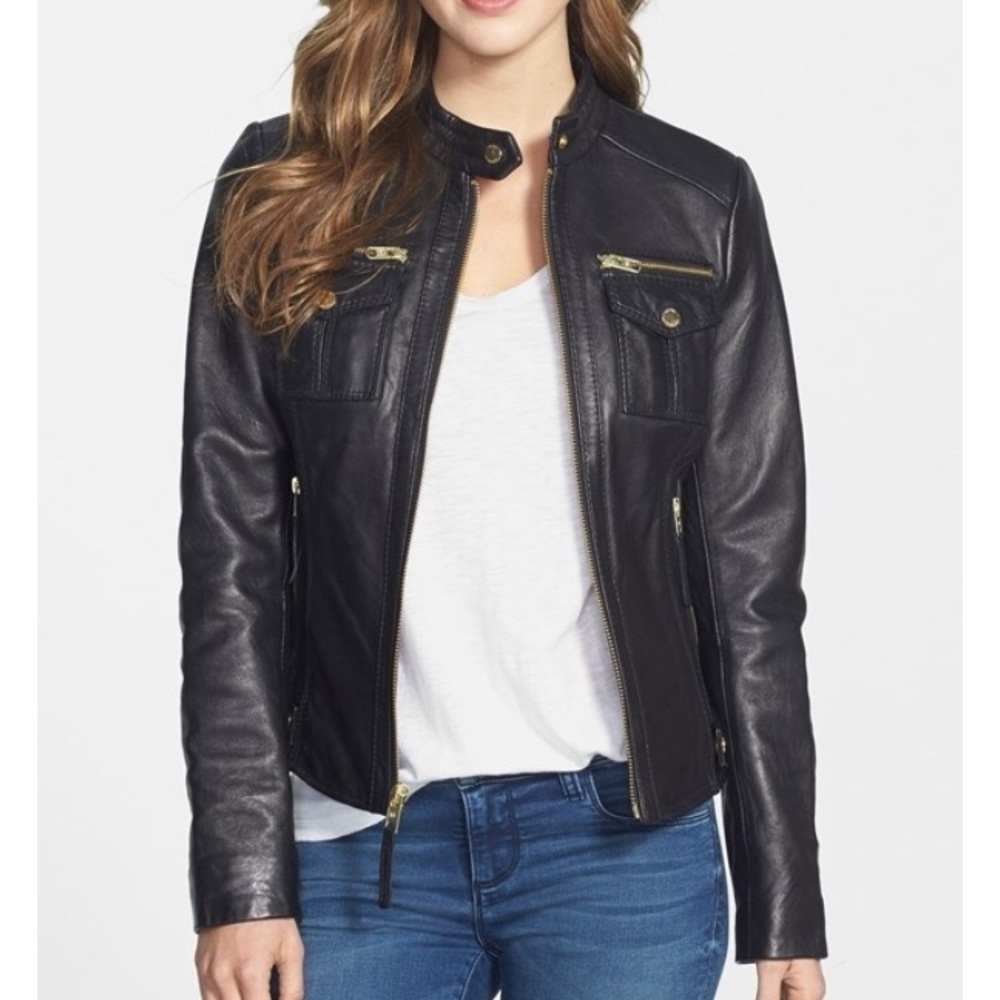 Michael Kors black leather jacket