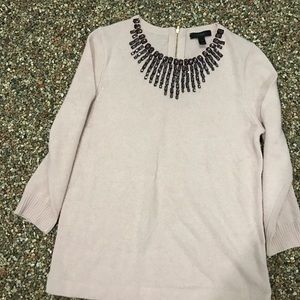 J crew sweater with jewel in front