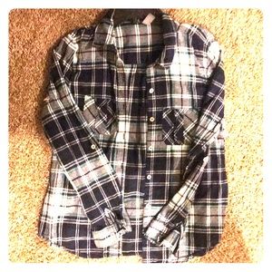 Lightly worn plaid button down
