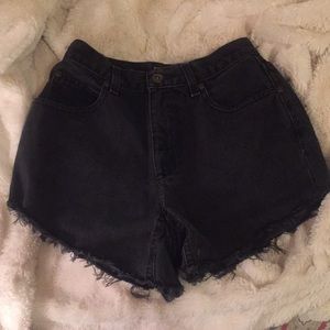 High waisted Vintage black cutoff jean shorts
