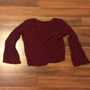 Red Bell Sleeve Blouse