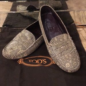 Tods Lizard Skin Driving Shoes