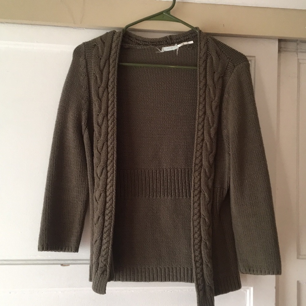 Forest green knit cardigan